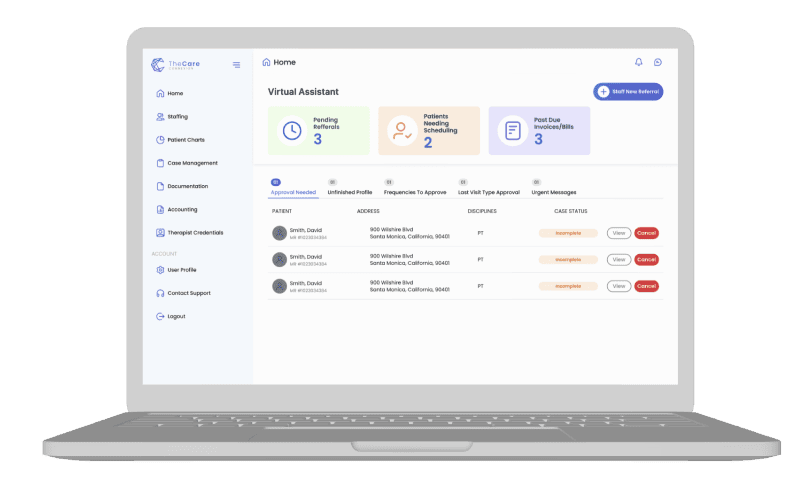 Healthcare professional with patient